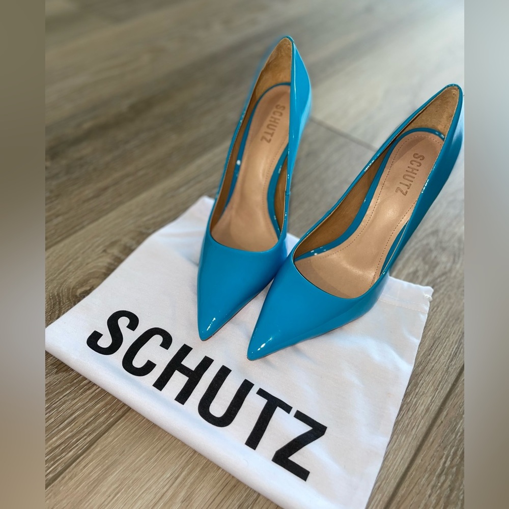 SCHUTZ Ocean Blue Lou heels, size 8 never worn!